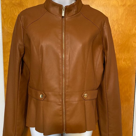 New York & Company Jackets & Blazers - faux leather cropped jacket